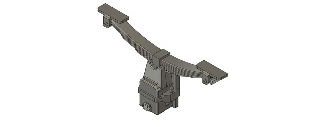 LMS 2 Part Axlebox with 5 Leaf Springs for Wooden Solebars